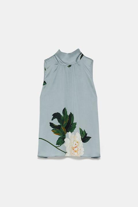 Blusa Estampado Floral Lazo de Zara en 21 Buttons