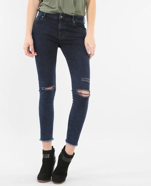 Jeans Slim Con Strappi