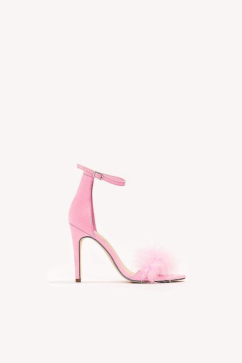 High Heel Fur Sandalett Pink