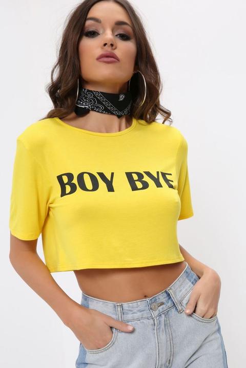 Yellow Boy Bye Crop Top