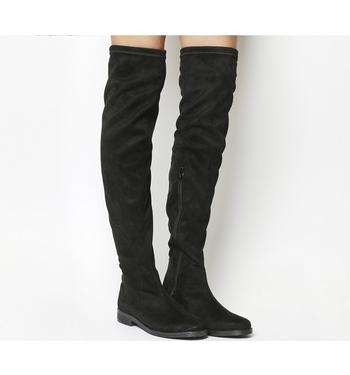 Office Kung Fu Over The Knee Boots Black