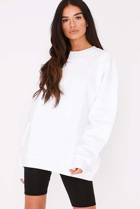oversized white sweatshirt
