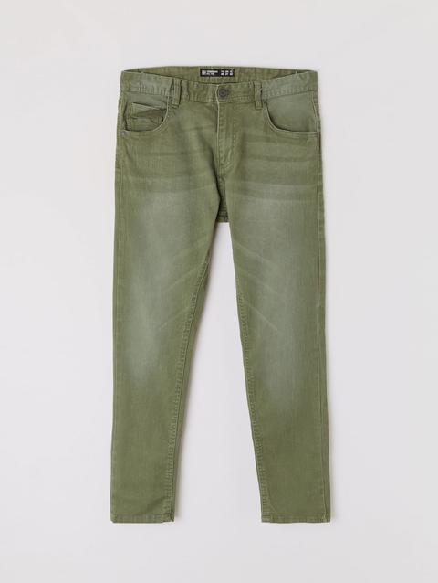 Jeans Color Verde Militare Chiaro