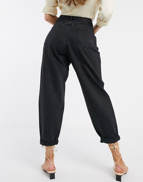 Mango Slouch Jeans In Washed Black-grey 