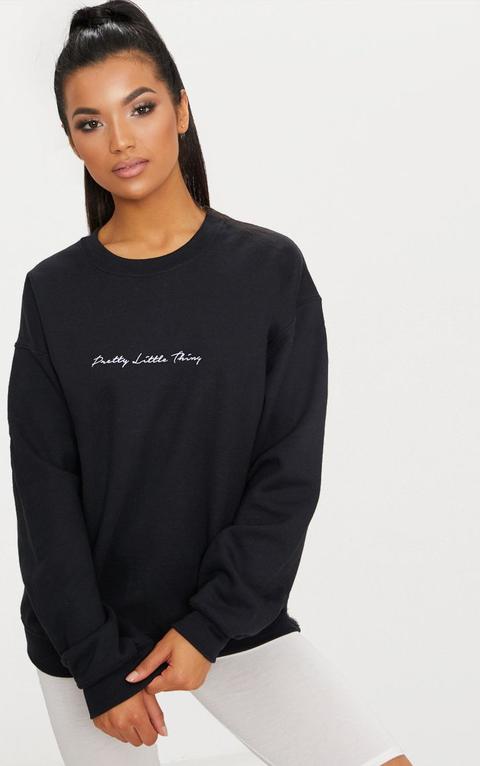 Prettylittlethingblack Embroidered Oversized Sweater