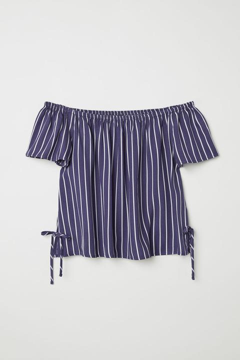 Blusa Hombro Descubierto - Azul