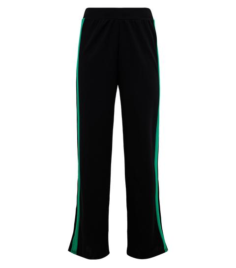 Cameo Rose Black Side Stripe Split Hem Trousers New Look