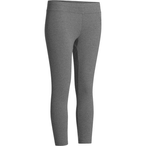 Leggings 7/8 Fit+ 500 Slim Gimnasia Y Pilates Mujer Gris Jaspeado