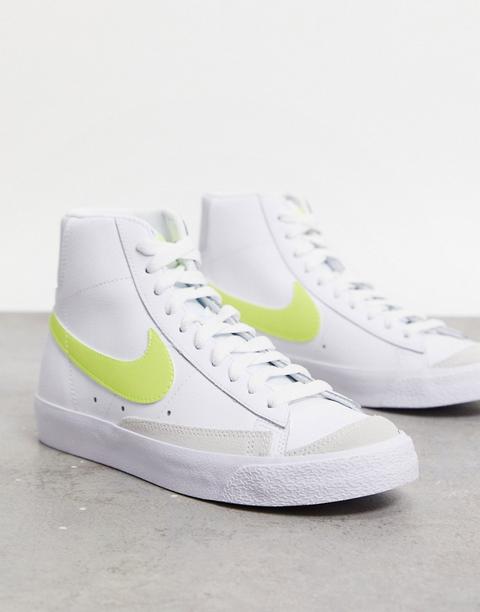 Zapatillas De Deporte Blancas Y Amarillas Blazer Mid 77' De Nike-blanco