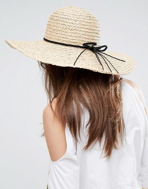 Asos - Cappello Floscio In Paglia Naturale Regolabile Con Fascia Intrecciata - Marrone