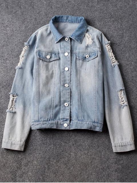 Camisa De Cuello Rasgado Jean Jacket