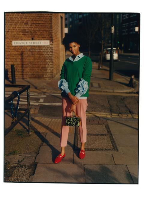 Red Leather Loafers With Chain