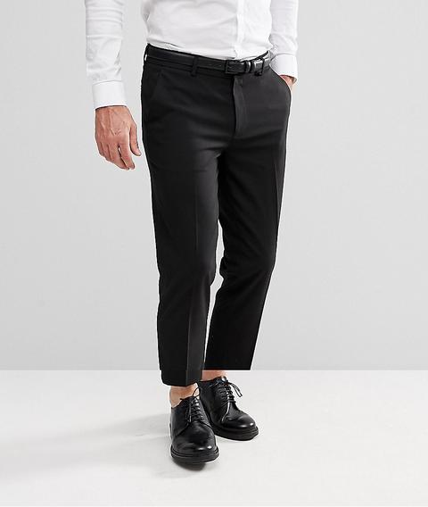 Asos Design Skinny Cropped Smart Trousers In Black