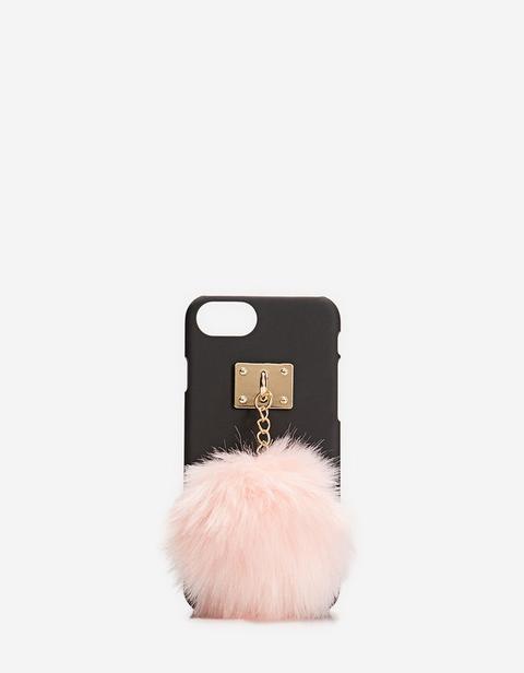 Custodia Cellulare Con Pompon Iphone 6/7 Nero