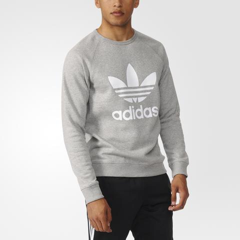 Felpa Trefoil Crew - Grigio Adidas | Adidas Italia