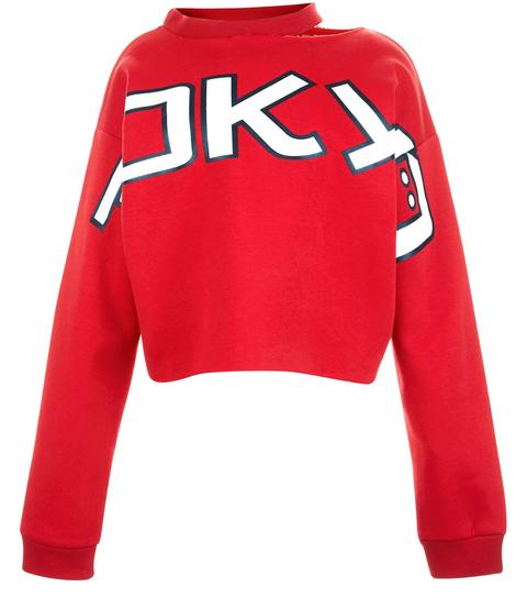 Teens Red Tokyo Cut Out Shoulder Jumper