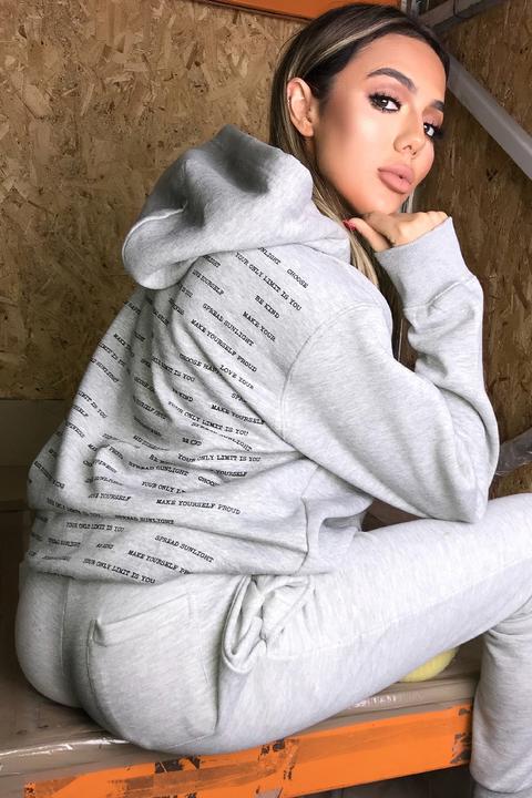 Arianna Grey Positive Quote Hoodie