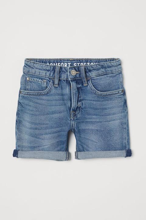 Comfort Stretch Denim Shorts - Azul