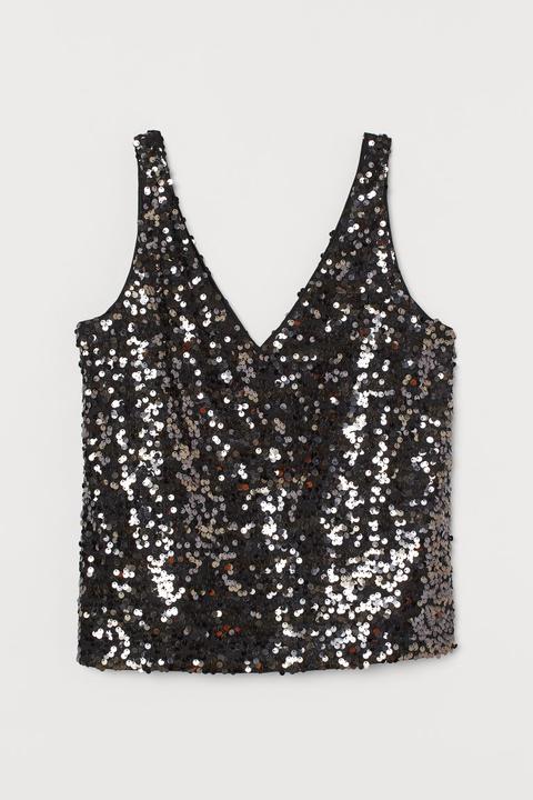 Top Brillante - Negro