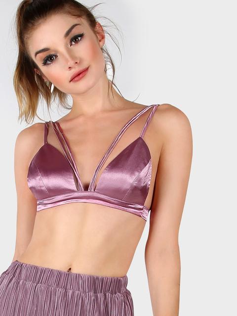 Reggiseno Doppio Triangolare Satin Violetto