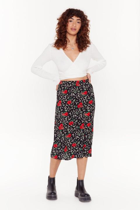 Womens Grow Me A Good Time Floral Midi Skirt