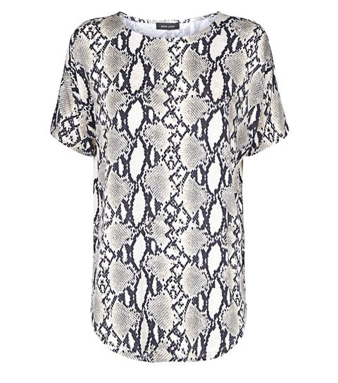 Brown Snake Print Short Sleeve T-shirt New Look