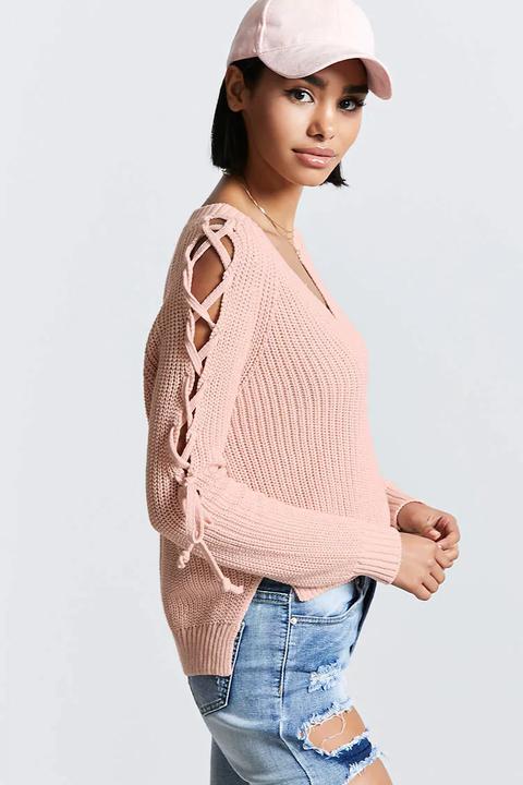 Lace-up Sweater