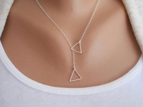 Collana Del Pendente Lega Di Modo Geometrico/strisce Argento