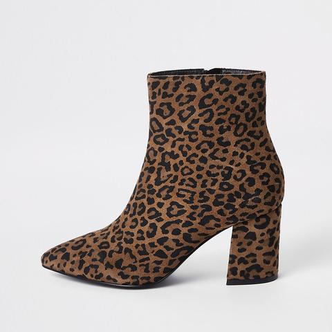 wide fit animal print ankle boots