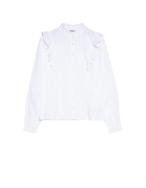 Blusa Bordado Suizo Con Cuello Romántico