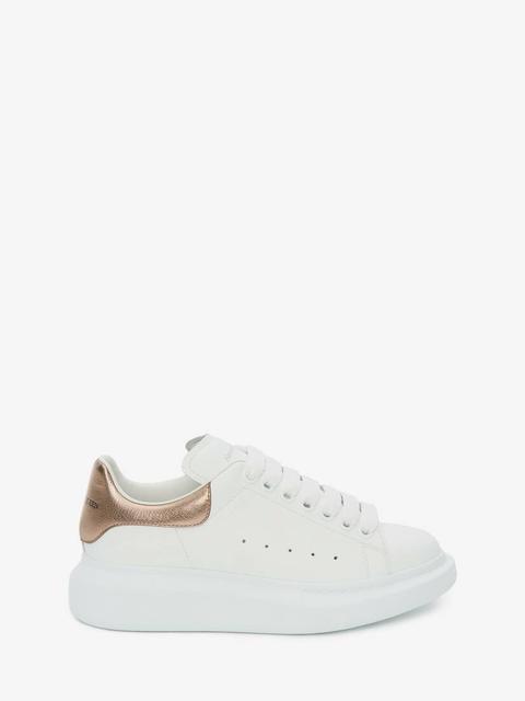 Oversized Sneaker In White/rose Gold