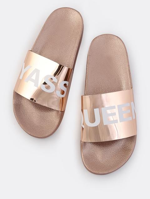 Yass Queen Metallic Sandals Rose Gold