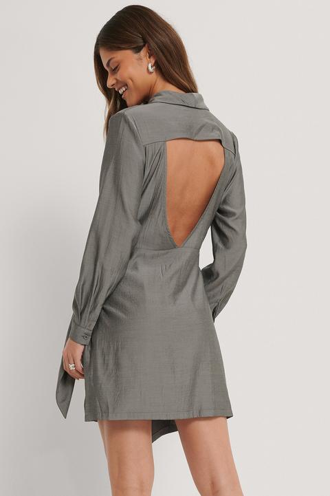 Stéphanie Durant X Na-kd Robe Dos Ouvert - Grey