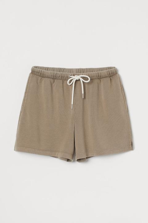Pantalón Corto En Sudadera - Marrón