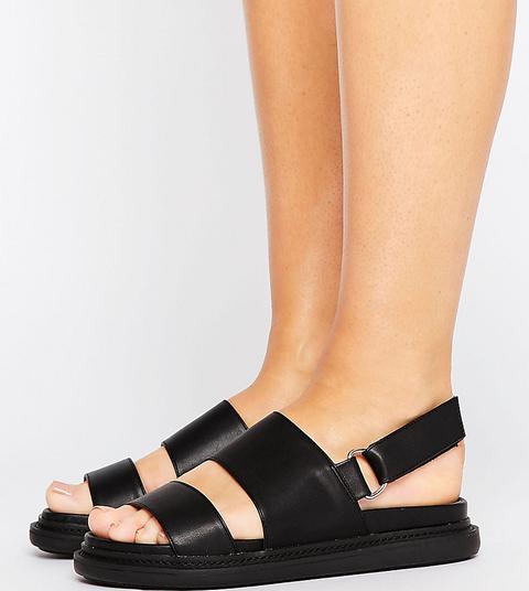 Sandalias Planas Gruesas De Corte Ancho Fennel De Asos