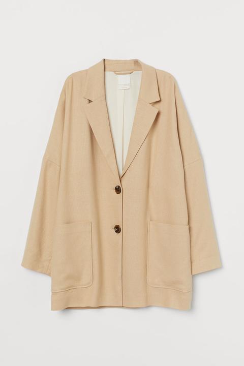Linen-blend Jacket - Beige