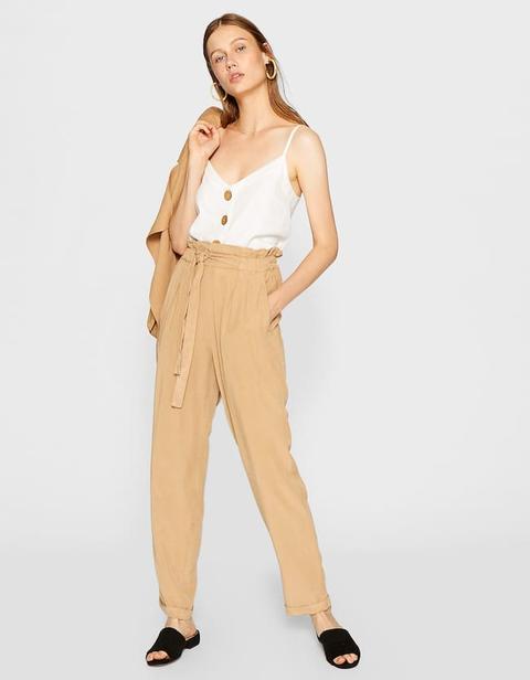 Pantaloni Morbidi Beige