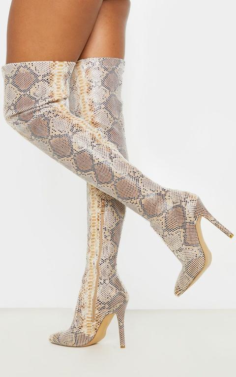 Snake Thigh High Sock Boot