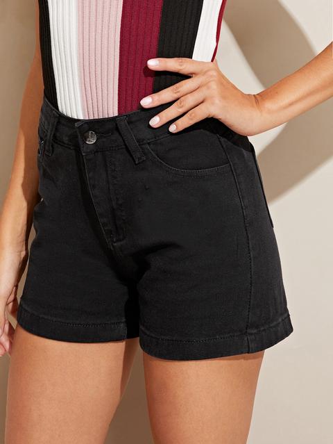 Shorts In Denim Monocolore 5-tasche