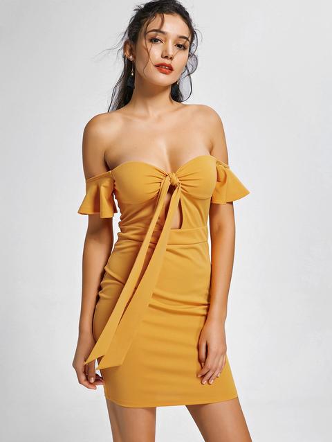 Corsetto Off The Shoulder Bodycon Vestito