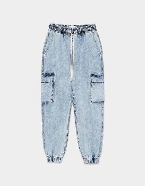 Bershka sales denim joggers