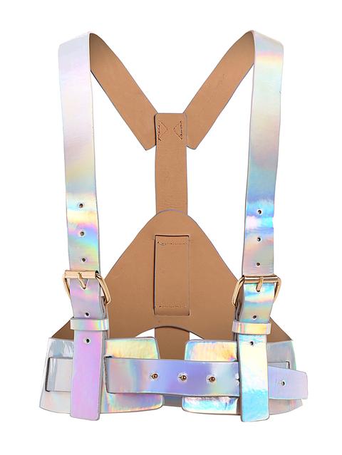 Iridescent Buckle Harness Belt