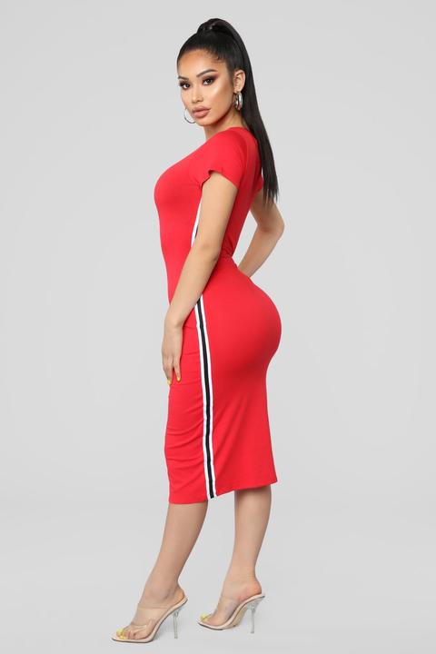 Go Get It Girl Midi Dress - Red