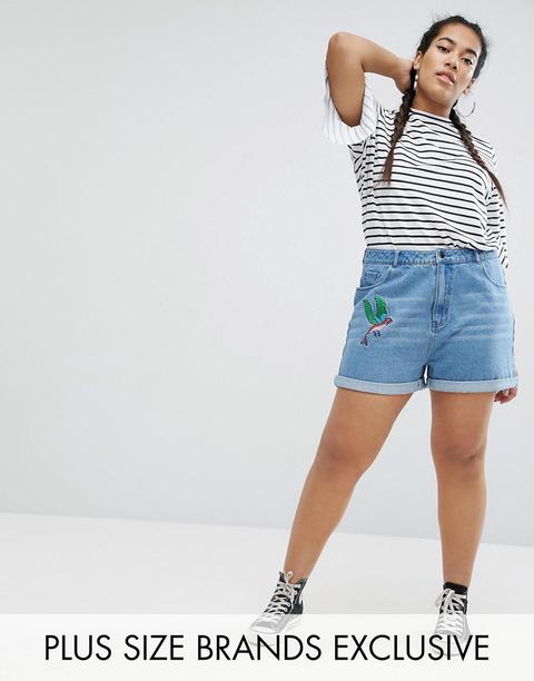Shorts Vaqueros Con Bordado De Daisy Street Plus