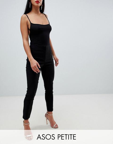 Asos Design Petite - Pantaloni Skinny A Vita Alta - Nero