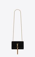 Borsa Kate Small Con Catena E Nappina In Velluto Nero