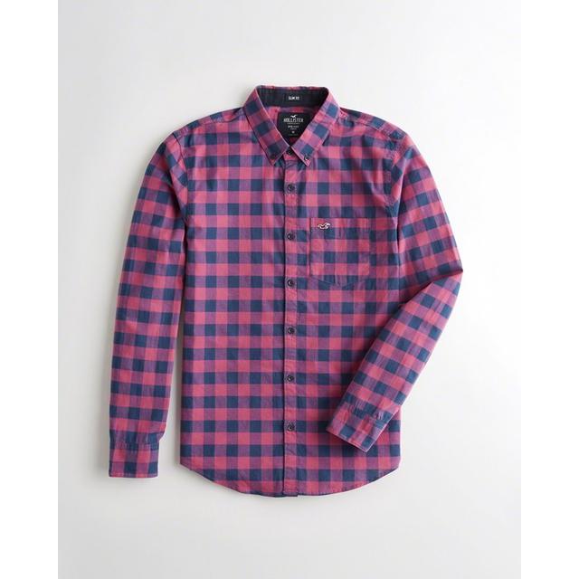 stretch poplin slim fit shirt hollister