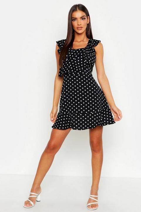 Polka Dot Frill Skater Dress
