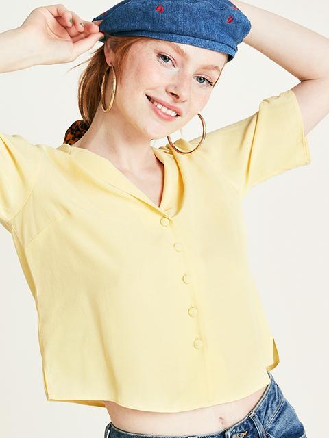 Lemon Yellow Agnes Bowling Shirt