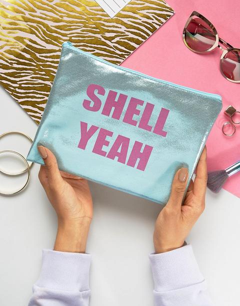 Bolso Azul Metalizado Shell Yeah De South Beach